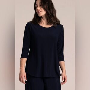 Sympli | Navy Blue 3/4 Sleeve Jersey Go To Classic T Top
